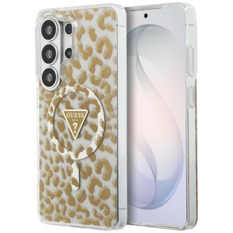 Guess case IML Leopard Print Triangle MagSafe for Samsung Galaxy S26 Ultra brown