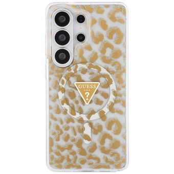 Guess case IML Leopard Print Triangle MagSafe for Samsung Galaxy S26 Ultra brown