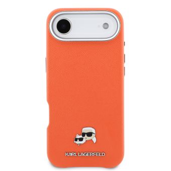 Obal Karl Lagerfeld PU Karl and Choupette Heads Pins MagSafe Apple iPhone Air KLHMP17M6PFKCLO oranžový