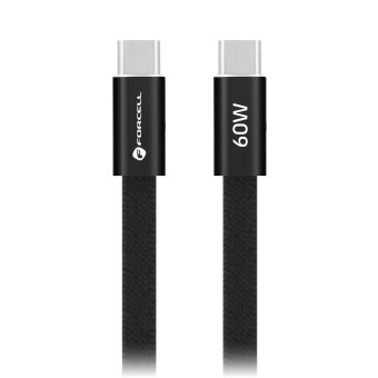 Forcell F-Energy Cafule Flat CCFN23, USB-C/USB-C, QC4.0 PD 3A 60W, 1.2m, čierny