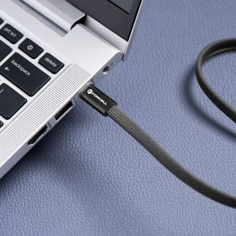 Forcell F-Energy Cafule Flat CCFN23, USB-C/USB-C, QC4.0 PD 3A 60W, 1.2m, čierny