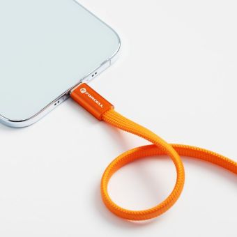 Forcell F-Energy Cafule Flat CCFN23, USB-C/USB-C, QC4.0 PD 3A 60W, 1.2m, oranžový