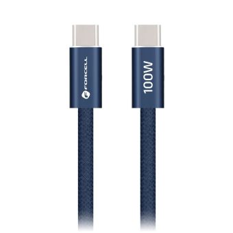 Forcell F-Energy Cafule Color ACYH23, USB-C/USB-C, QC4.0 PD 5A 100W, 1.2m, modrý