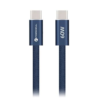 Forcell F-Energy Cafule Color ACYH23, USB-C/USB-C, QC4.0 PD 3A 60W, 1.2m, modrý