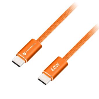 Forcell F-Energy Cafule Color ACYH23, USB-C/USB-C, QC4.0 PD 3A 60W, 1.2m, oranžový