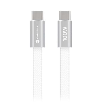 Forcell F-Energy Cafule Flat CCFN23, USB-C/USB-C, QC4.0 PD 5A 100W, 1.2m, biely