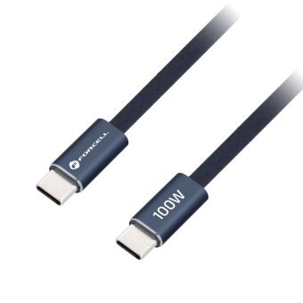 Forcell F-Energy Cafule Flat CCFN23, USB-C/USB-C, QC4.0 PD 5A 100W, 1.2m, modrý