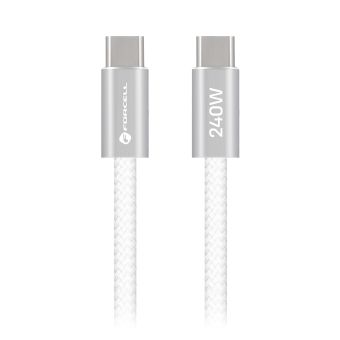 Forcell F-Energy Cafule Color CBN1, USB-C/USB-C, QC4.0 PD 5A 240W, 1.2m, biely