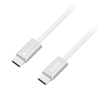 Forcell F-Energy Cafule Flat CCFN23, USB-C/USB-C, QC4.0 PD 5A 240W, 1.2m, biely