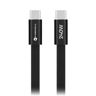 Forcell F-Energy Cafule Flat CCFN23, USB-C/USB-C, QC4.0 PD 5A 240W, 1.2m, čierny