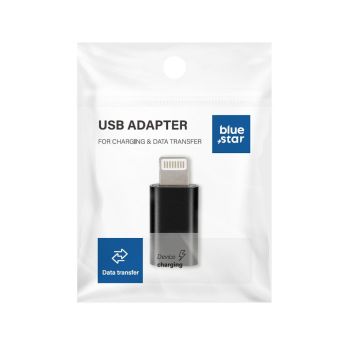 Blue Star USB adaptér USB-C/Lightning čierny