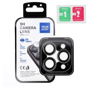 Ochranné sklo na fotoaparát Blue Star Camera Lens Protector Easy Install Apple iPhone 16 Pro/16 Pro Max čierne