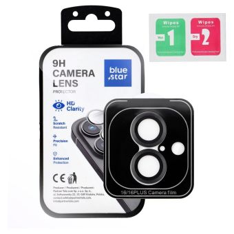 Ochranné sklo na fotoaparát Blue Star Camera Lens Protector Easy Install Apple iPhone 16/16 Plus čierne