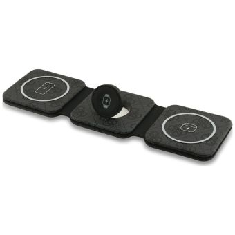 Guess PU 4G MagSafe bezdrôtová nabíjačka 3v1 GUFWC4GEMK čierna