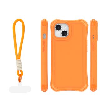 Obal Safepop Strap Apple iPhone 15 oranžový