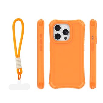 Obal Safepop Strap Apple iPhone 15 Pro oranžový