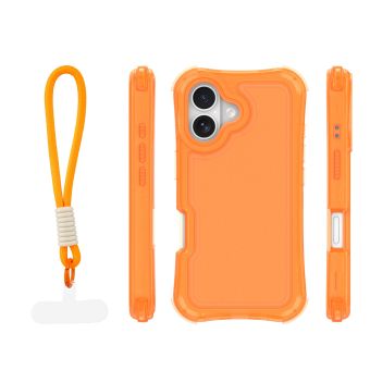 Obal Safepop Strap Apple iPhone 16 oranžový