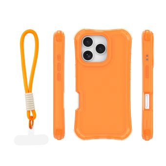 Obal Safepop Strap Apple iPhone 16 Pro oranžový