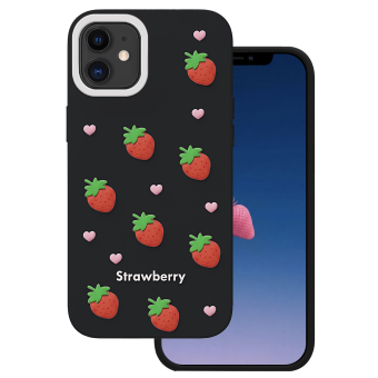 Obal Strawberry Apple iPhone 11 čierny