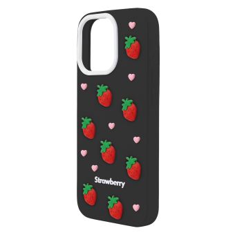 Obal Strawberry Apple iPhone 16/17 čierny