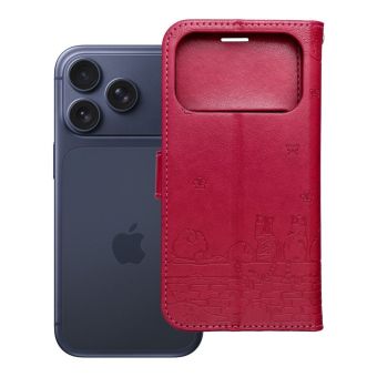 Obal MEZZO Book Apple iPhone 17 Pro Max mačky červený