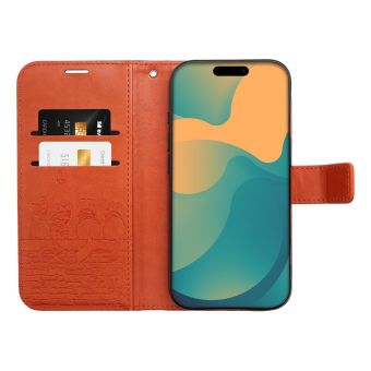 Obal MEZZO Book Apple iPhone 17 Pro mačky hnedý