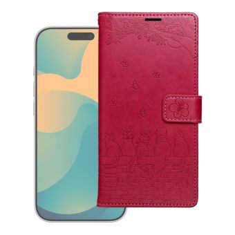 MEZZO Book Samsung A27 A276 5G mačičiky - tmavo-ružové