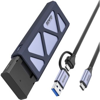 BENFEI SSD drive housing M.2 NVMe SSD USB-C USB-A gray
