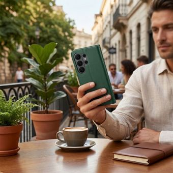 Obal Split Book Motorola Moto G67 5G/G77 5G zeleno-zlatý