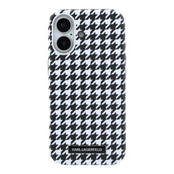 Obal Karl Lagerfeld PU Houndstooth Resin Plate MagSafe Apple iPhone 17 KLHMP17S6PFPDPK čierny