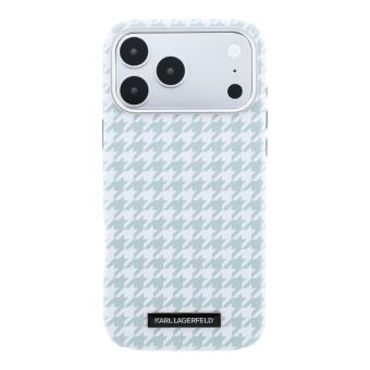 Obal Karl Lagerfeld PU Houndstooth Resin Plate MagSafe Apple iPhone 17 Pro Max KLHMP17X6PFPDPB modrý