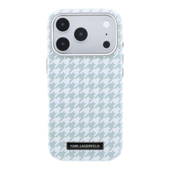 Obal Karl Lagerfeld PU Houndstooth Resin Plate MagSafe Apple iPhone 17 Pro KLHMP17L6PFPDPB modrý