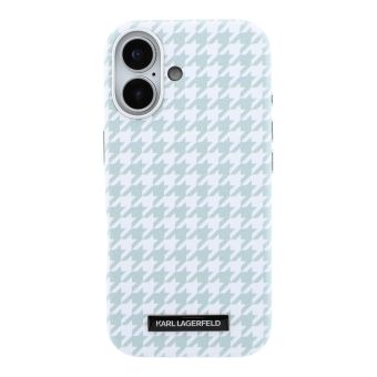 Obal Karl Lagerfeld PU Houndstooth Resin Plate MagSafe Apple iPhone 17 KLHMP17S6PFPDPB modrý
