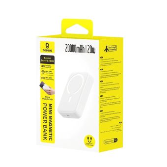 Baseus EnerFill FM41 Ultra Mini MagSafe 20W 20000mAh biela