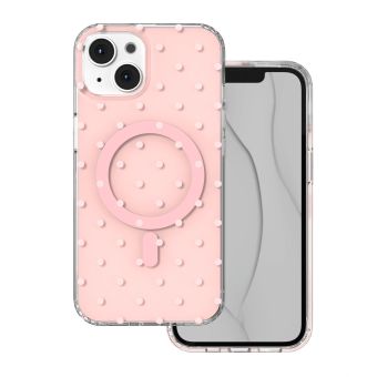 Obal Bubble Dots Mag Apple iPhone 13/14 ružový