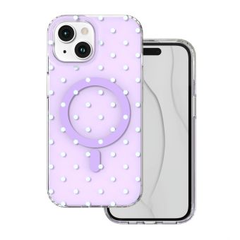 Obal Bubble Dots Mag Apple iPhone 15 fialový