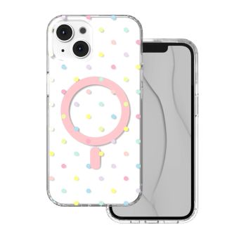 Obal Bubble Dots Mag Apple iPhone 13/14 biely