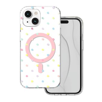 Obal Bubble Dots Mag Apple iPhone 15 biely
