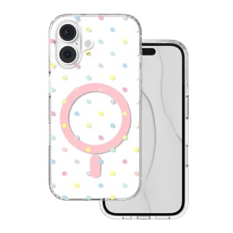 Obal Bubble Dots Mag Apple iPhone 16 biely
