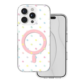 Obal Bubble Dots Mag Apple iPhone 16 Pro biely