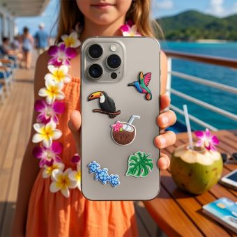 3D Sticker Tropical birds 5pcs set