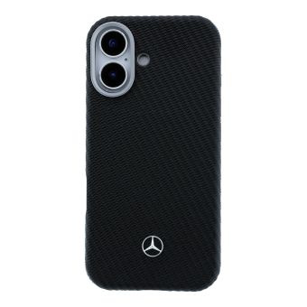 Obal Mercedes PU Leather Wood Semi Wrap MagSafe Apple iPhone 17 MEHMP17S25PFWWPK čierny