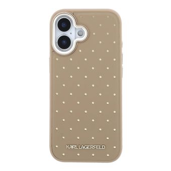 Obal Karl Lagerfeld PU Perforated Gold Dots MagSafe Apple iPhone 17 KLHMP17S6PPDKLE béžový
