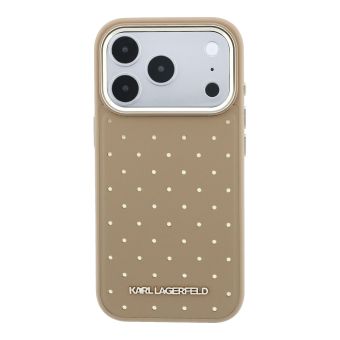 Obal Karl Lagerfeld PU Perforated Gold Dots MagSafe Apple iPhone 17 Pro KLHMP17L6PPDKLE béžový