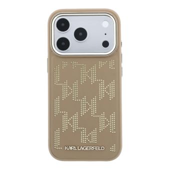 Obal Karl Lagerfeld PU Perforated Monogram MagSafe Apple iPhone 17 Pro KLHMP17L6PPMDPE béžový