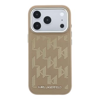 Obal Karl Lagerfeld PU Perforated Monogram MagSafe Apple iPhone 17 Pro Max KLHMP17X6PPMDPE béžový