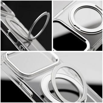 Obal Frame Circle Stand MagSafe Apple iPhone 15 transparentný
