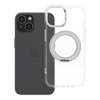 Obal Frame Circle Stand MagSafe Apple iPhone 15 transparentný