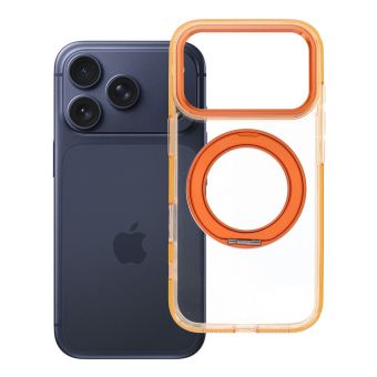 Case for iPhone 17 Pro / 18 Pro Frame Circle Stand compatible with MagSafe orange