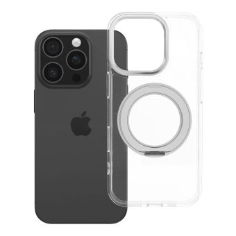 Obal Frame Circle Stand MagSafe Apple iPhone 16 Pro transparentný